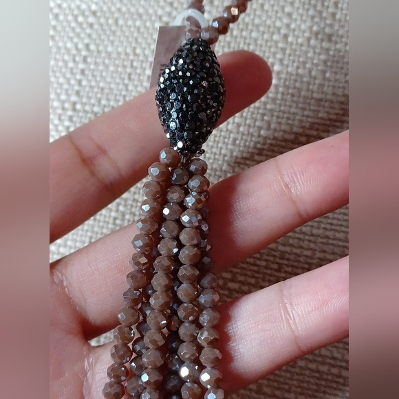 Chico's NWT Purple Beaded Tassel Necklace 💜💫 - Picture 4 of 7